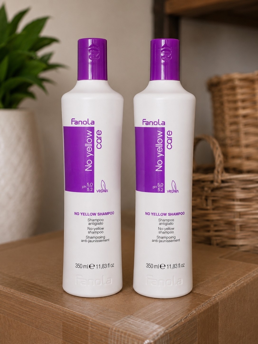 Fanola No Yellow Toning Purple Shampoo Lot 2-Pack 350ml Each